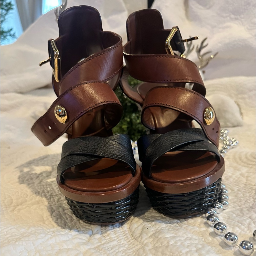Authentic Louis Vuitton Wedge Sandals - Size 37.5